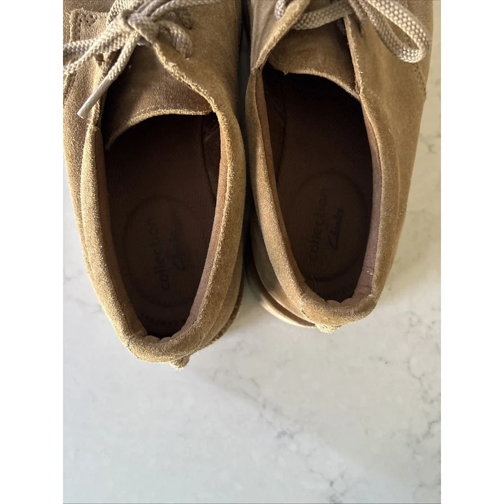 Clark's‎ Men's 9.5 Suede Leather Casual Shoes 15522 Dark Sand Oxford Lace Up